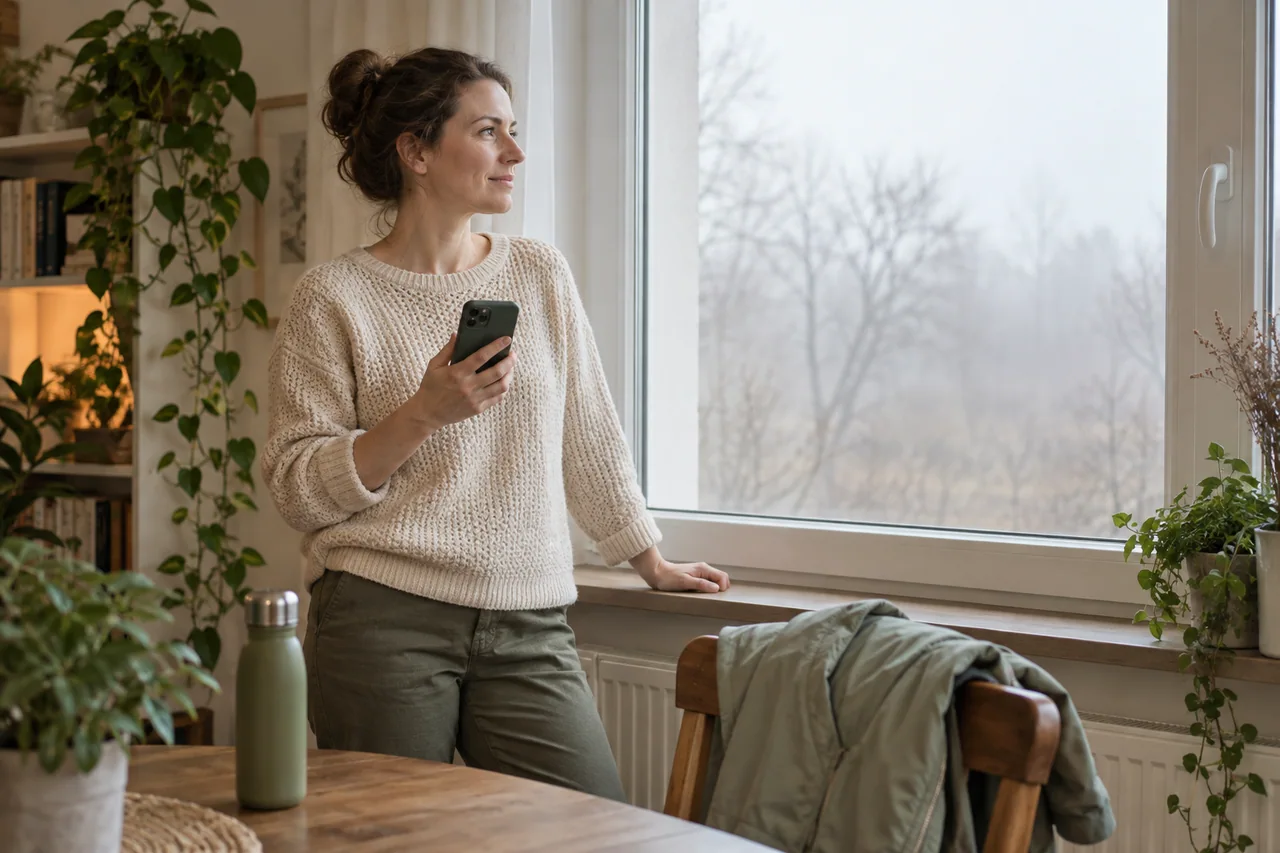 Smog i spacer w Gorzowie - telefon z jakością powietrza, miasto w lekkiej mgiełce i bezpieczna aktywność