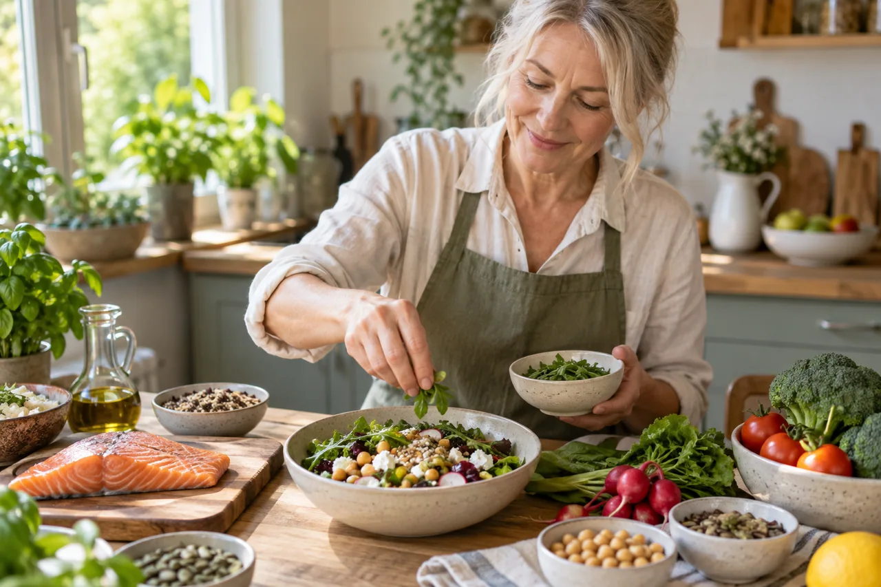 Dieta w okresie menopauzy - edukacyjna ilustracja dietetyczna