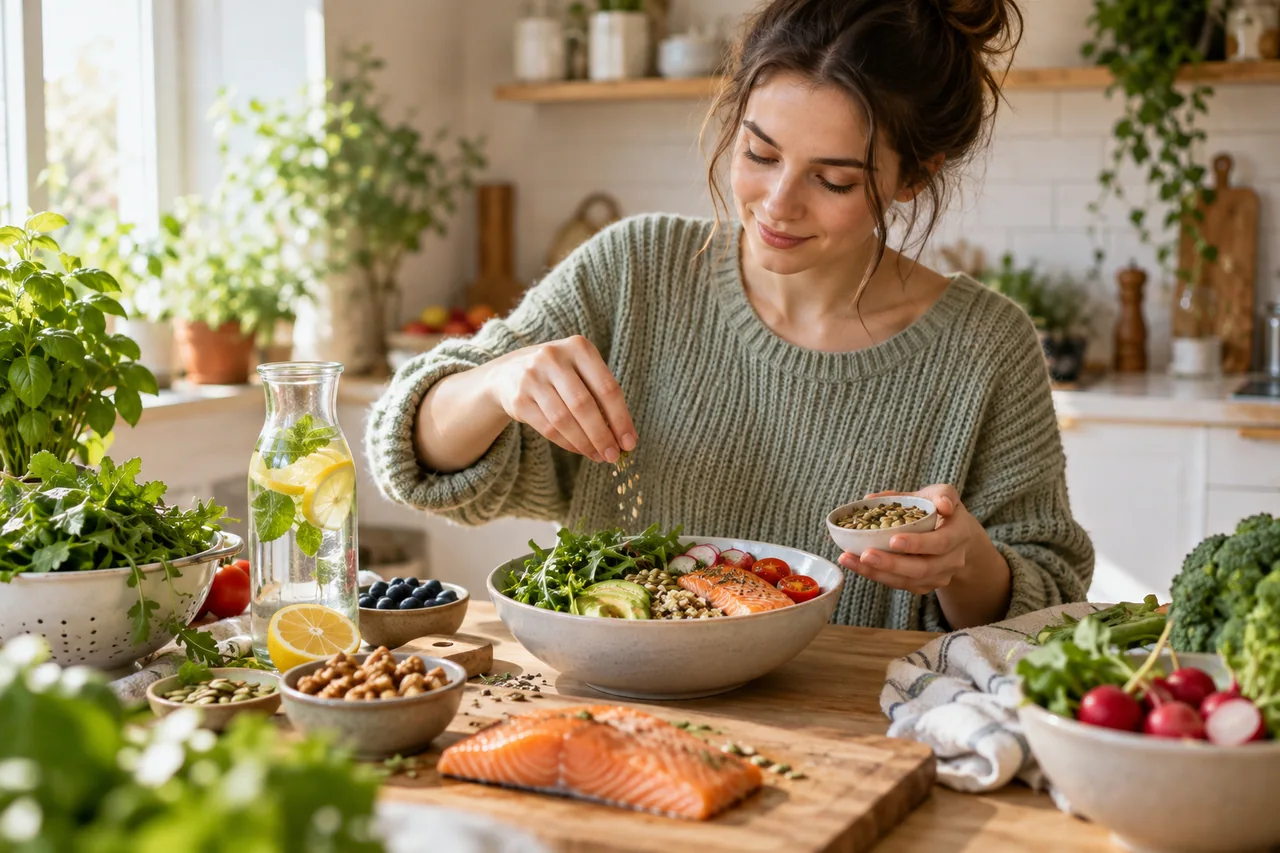 Dieta przy trądziku - hub dietetyczny Dieta przy trądziku - edukacyjna ilustracja dietetyczna