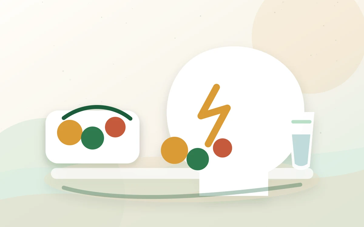 Dieta przy migrenie - hub dietetyczny Dieta przy migrenie - edukacyjna ilustracja dietetyczna