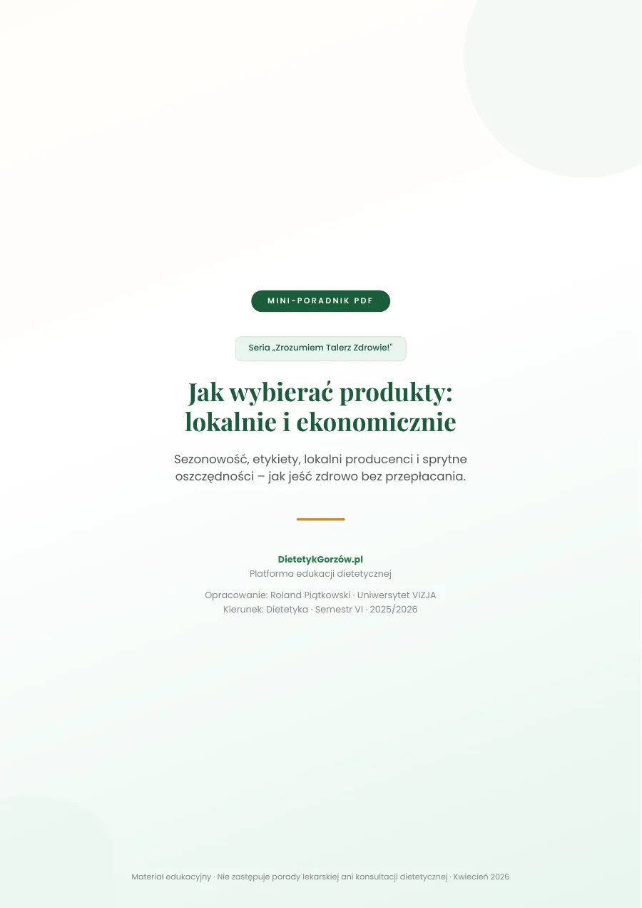 Miniatura pierwszej strony poradnika: Jak wybierać produkty: lokalnie i ekonomicznie