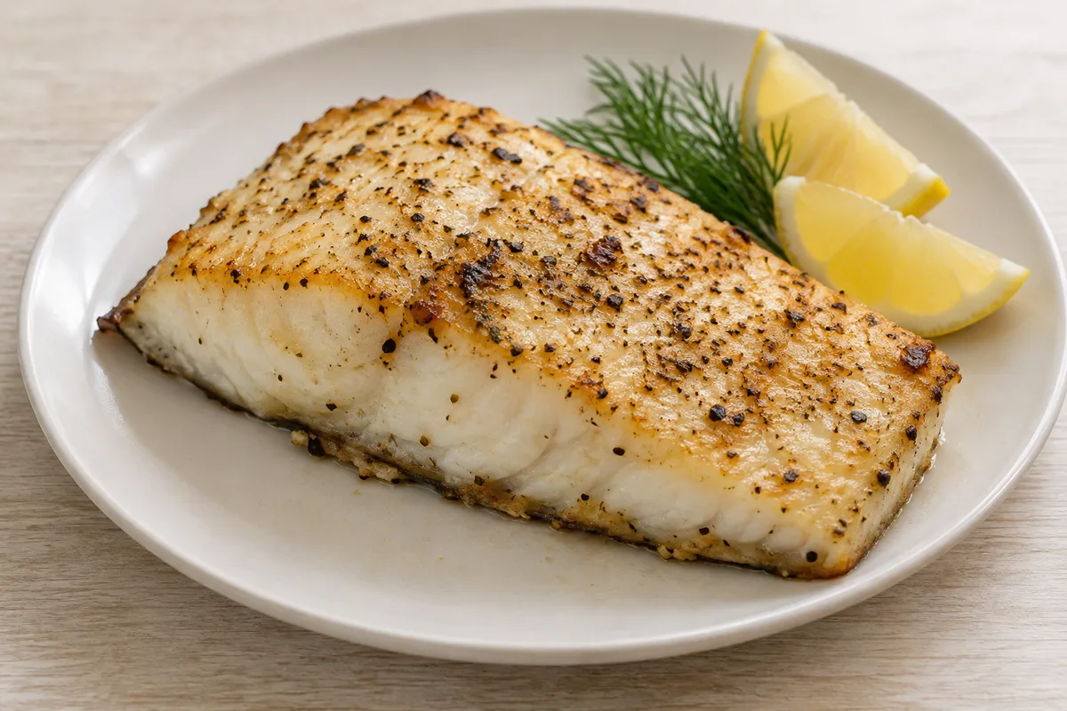 halibut pieczony — przykładowy wygląd produktu