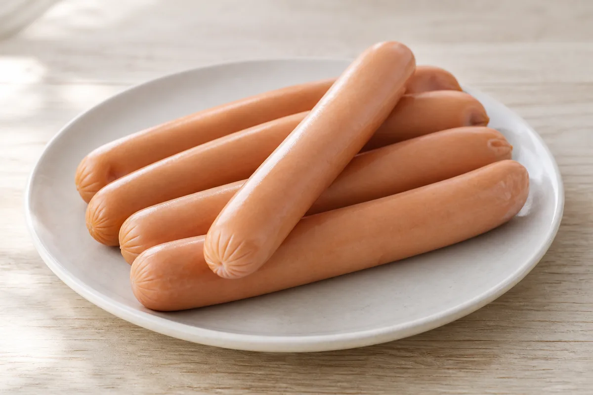 parówki drobiowe — przykładowy wygląd produktu
