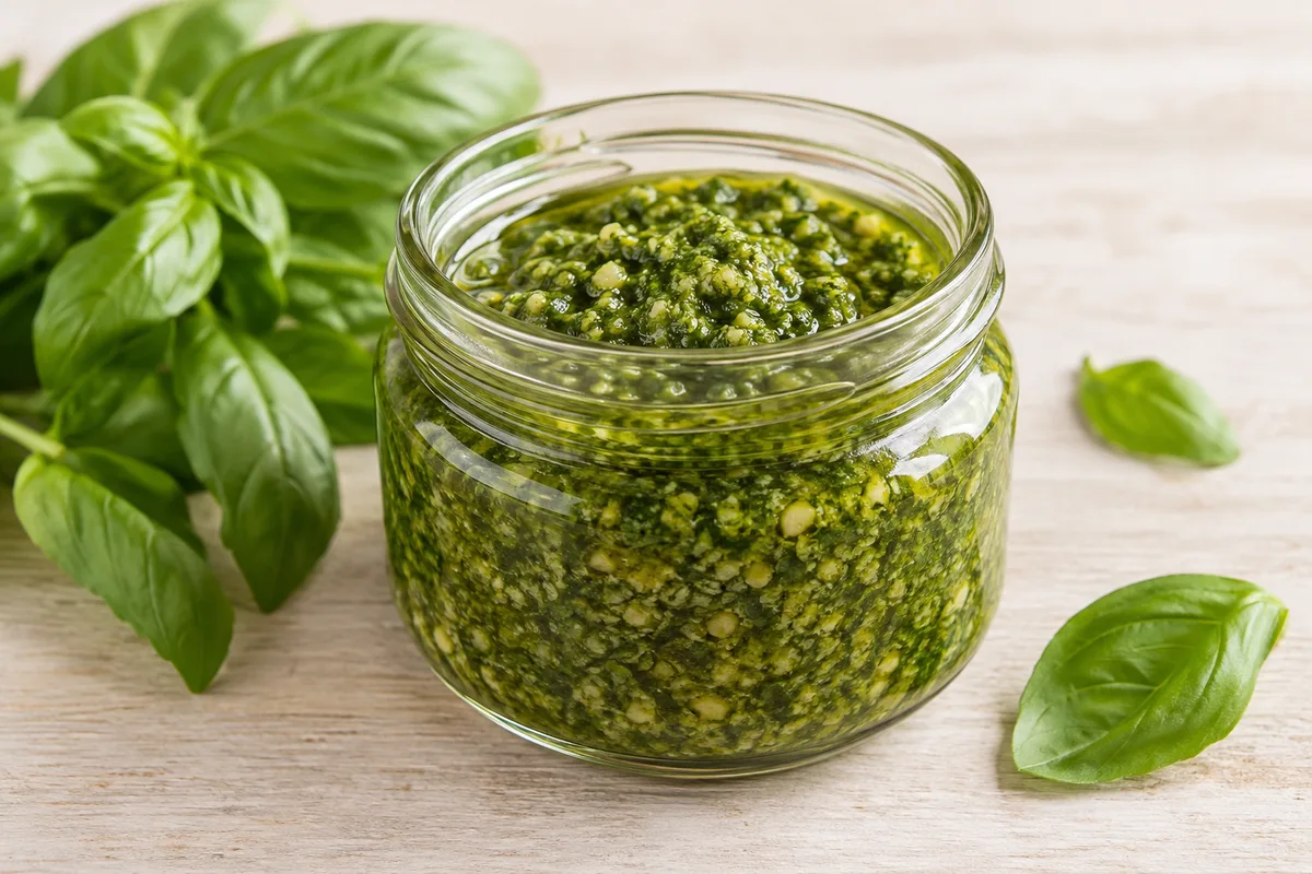 pesto bazyliowe — przykładowy wygląd produktu