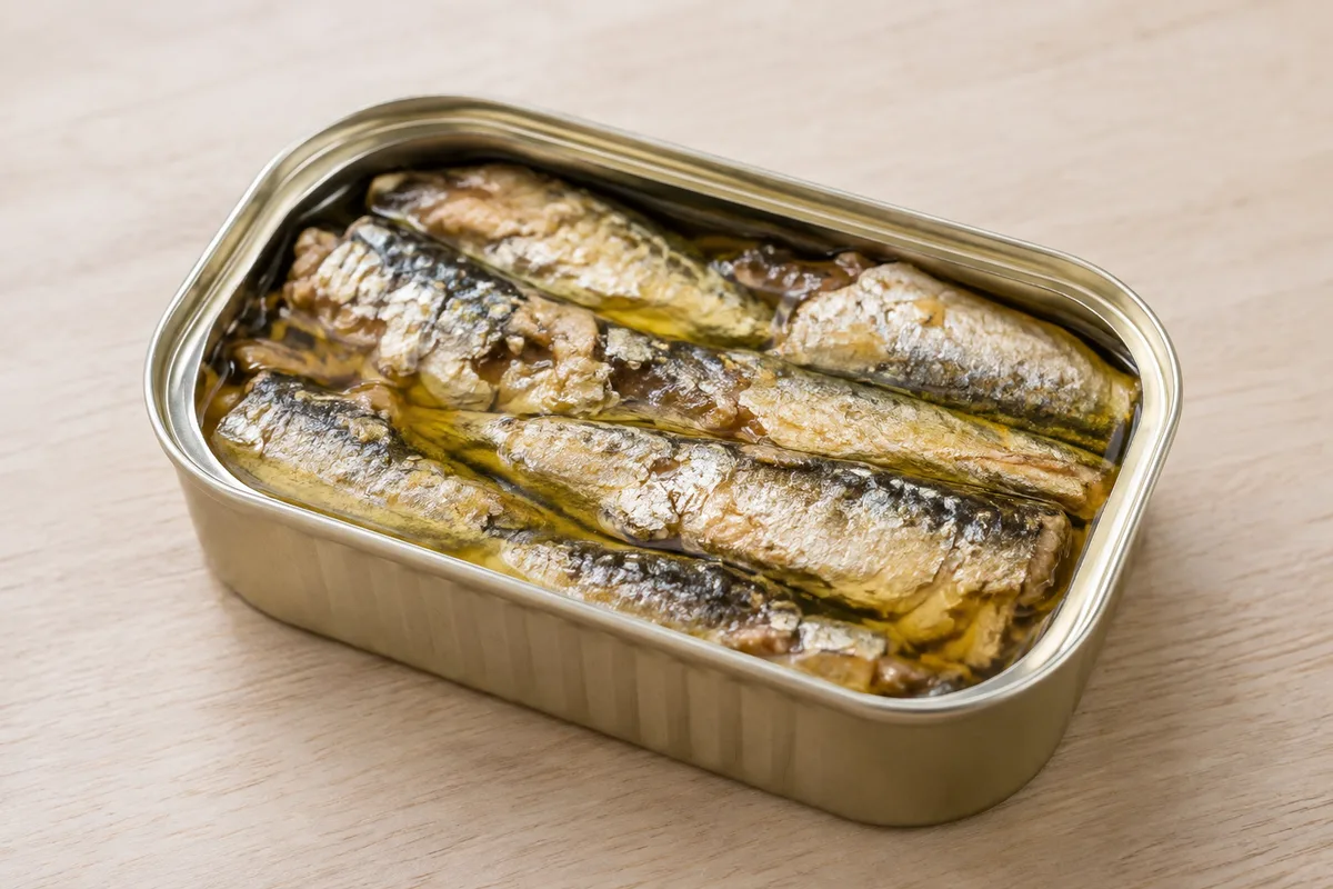 sardynki w oleju — przykładowy wygląd produktu