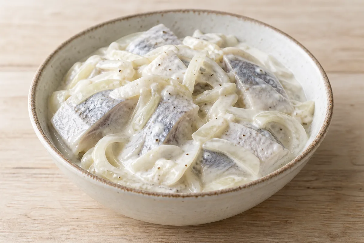 śledź w śmietanie — przykładowy wygląd produktu