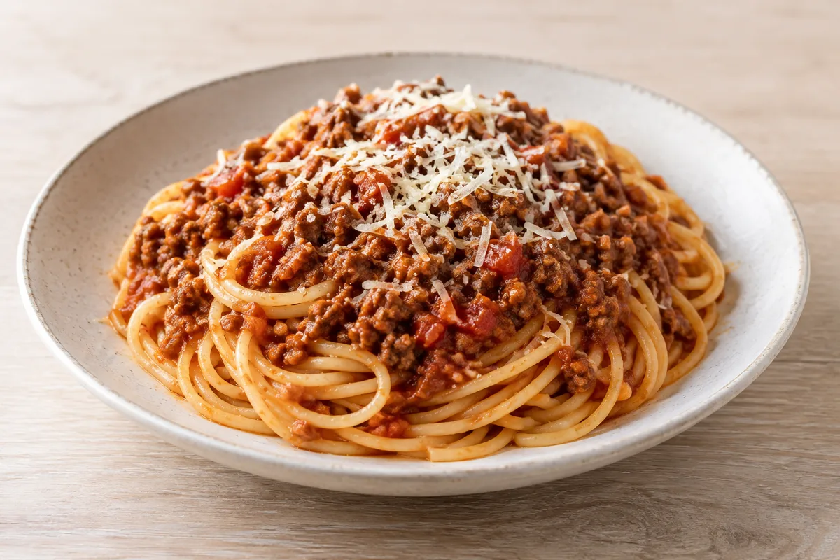 spaghetti bolognese — przykładowy wygląd produktu