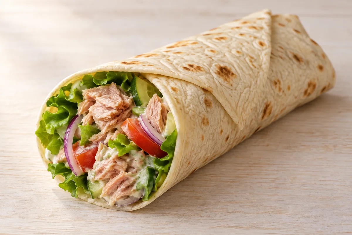 wrap z tuńczykiem — przykładowy wygląd produktu