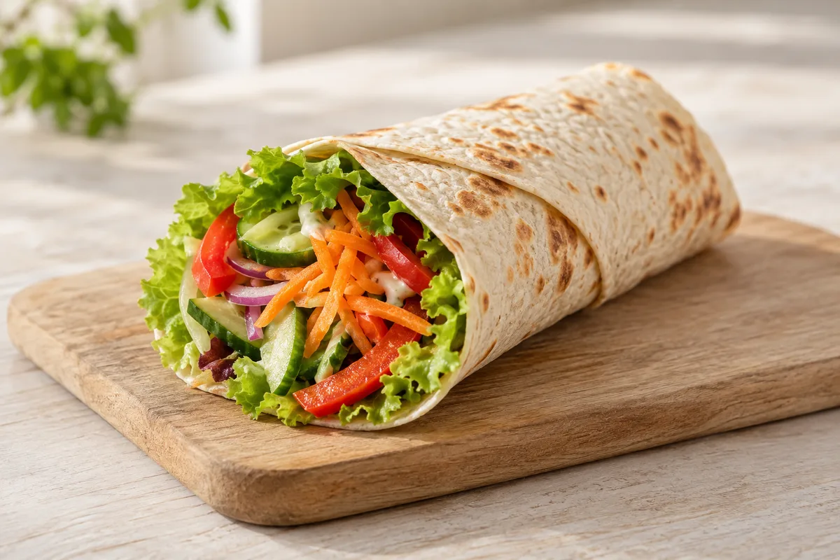 wrap z warzywami — przykładowy wygląd produktu