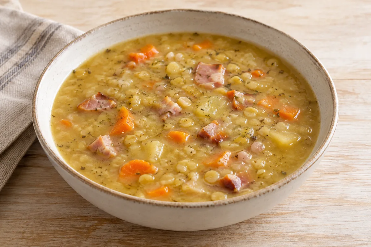 zupa grochowa — przykładowy wygląd produktu