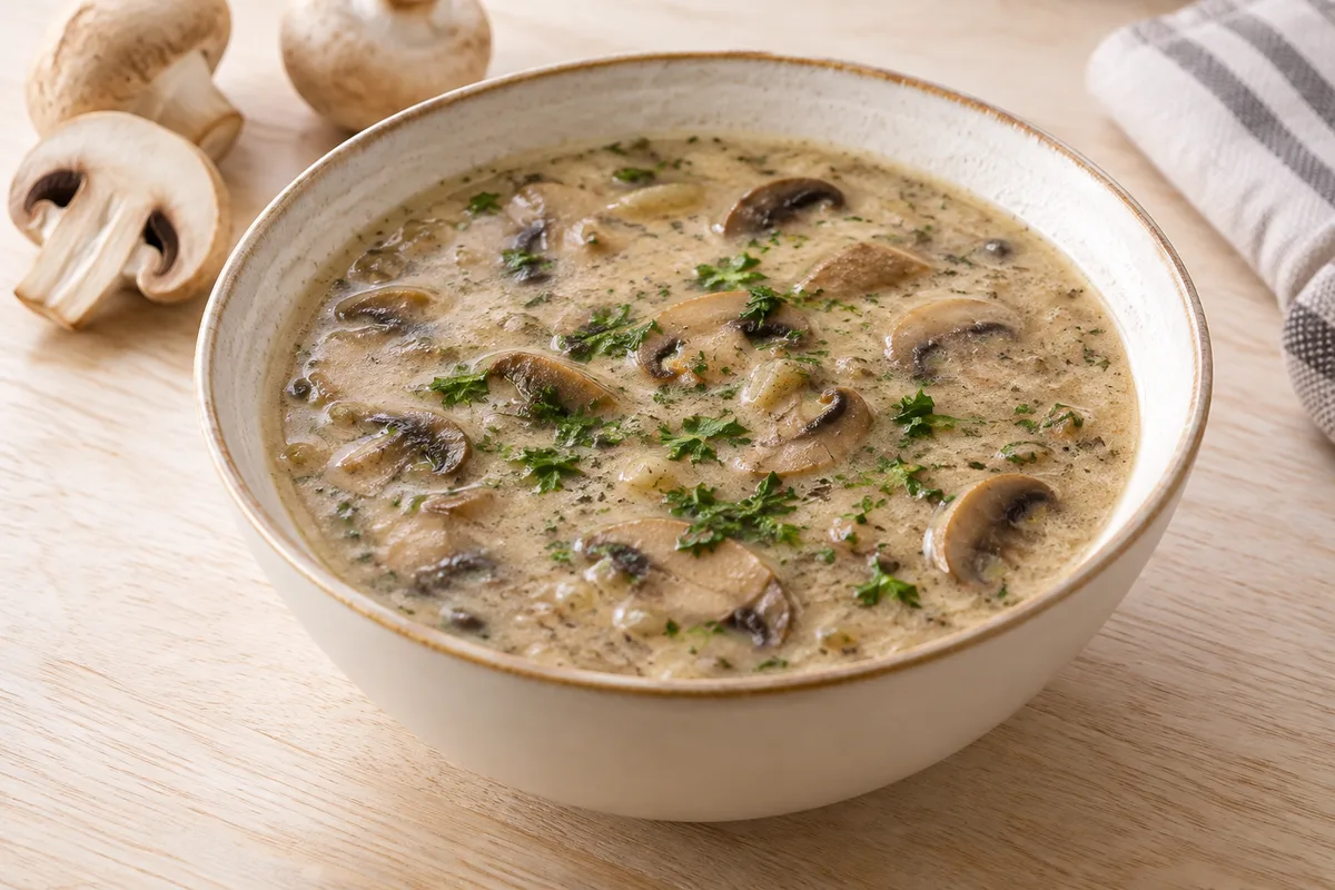 zupa pieczarkowa — przykładowy wygląd produktu